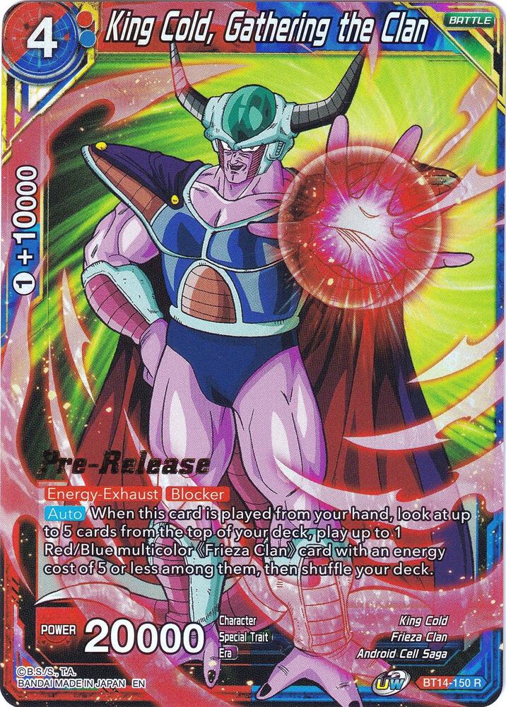 King Cold, Gathering the Clan BT14-150 card from Cross Spirits Pre-Release Cards