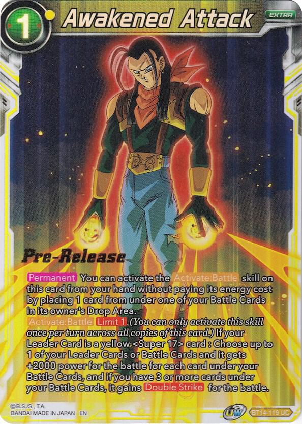 Awakened Attack BT14-119 card from Cross Spirits Pre-Release Cards