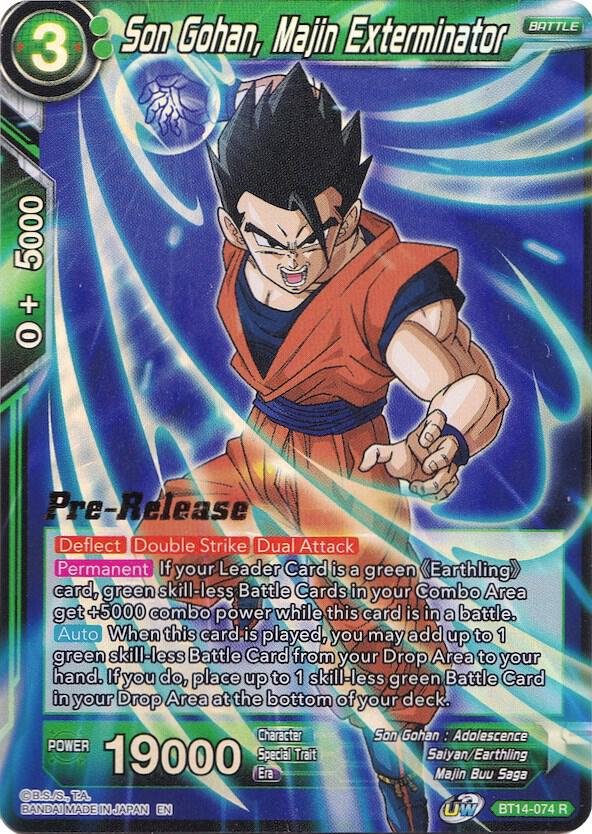 Son Gohan, Majin Exterminator BT14-074 card from Cross Spirits Pre-Release Cards
