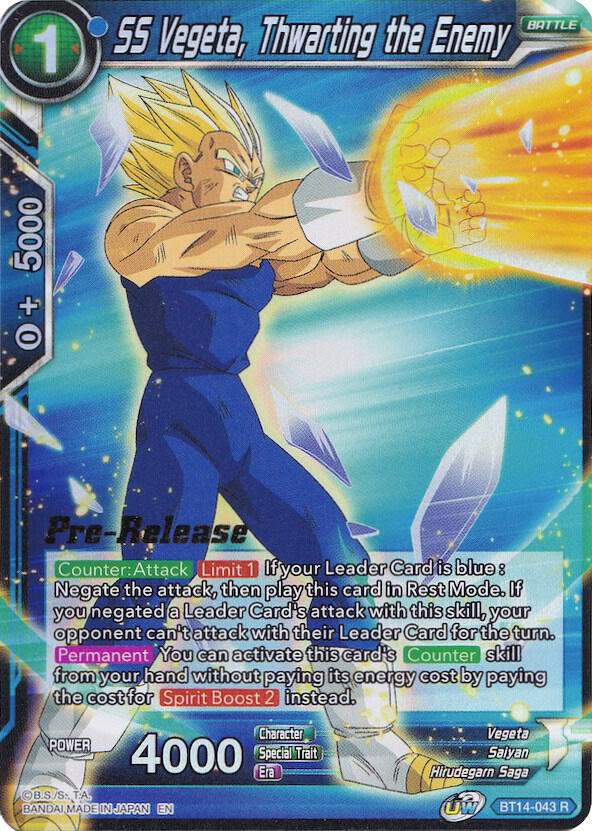 SS Vegeta, Thwarting the Enemy BT14-043 card from Cross Spirits Pre-Release Cards