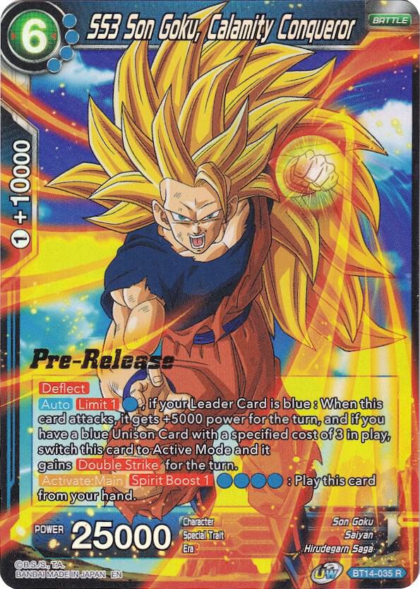 SS3 Son Goku, Calamity Conqueror BT14-035 card from Cross Spirits Pre-Release Cards