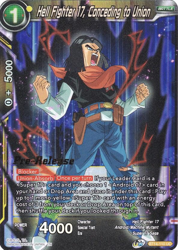 Hell Fighter 17, Conceding to Union BT14-110 card from Cross Spirits Pre-Release Cards