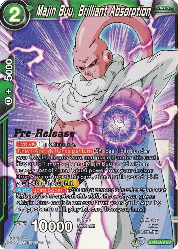 Majin Buu, Brilliant Absorption BT14-079 card from Cross Spirits Pre-Release Cards