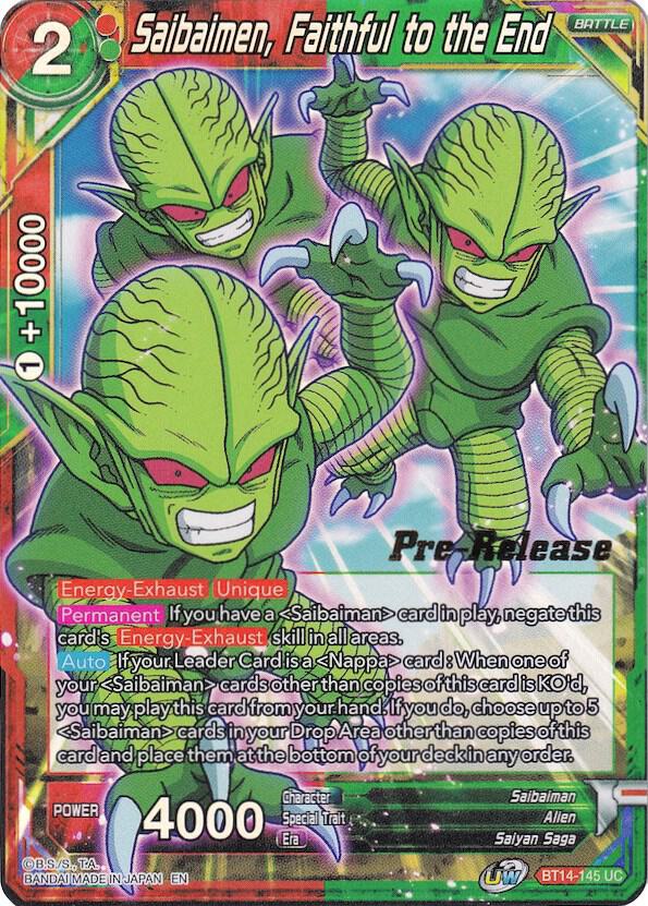 Saibaimen, Faithful to the End BT14-145 card from Cross Spirits Pre-Release Cards