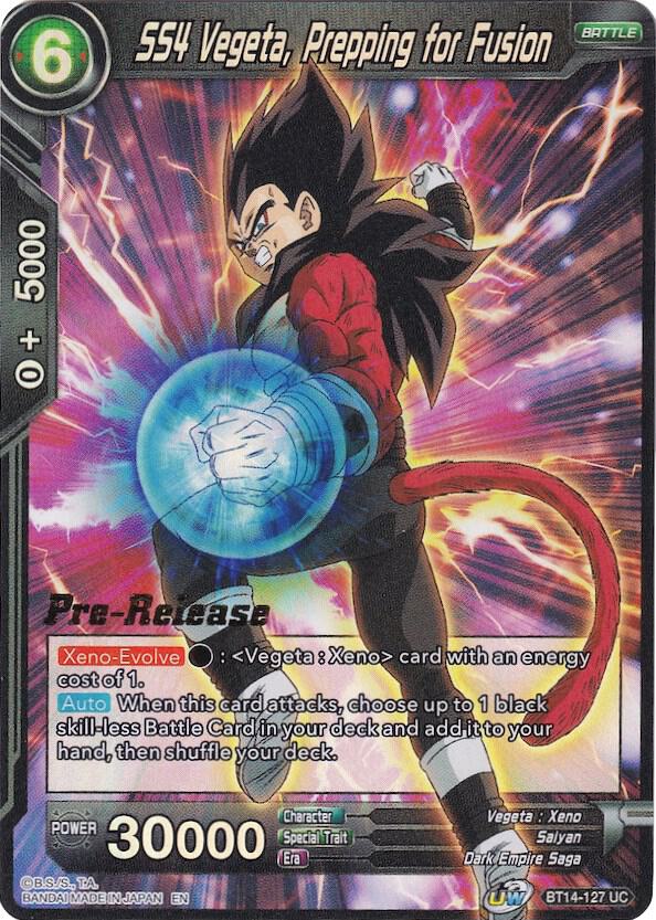 SS4 Vegeta, Prepping for Fusion BT14-127 card from Cross Spirits Pre-Release Cards