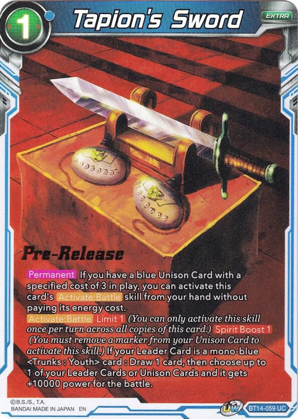 Tapion's Sword BT14-059 card from Cross Spirits Pre-Release Cards