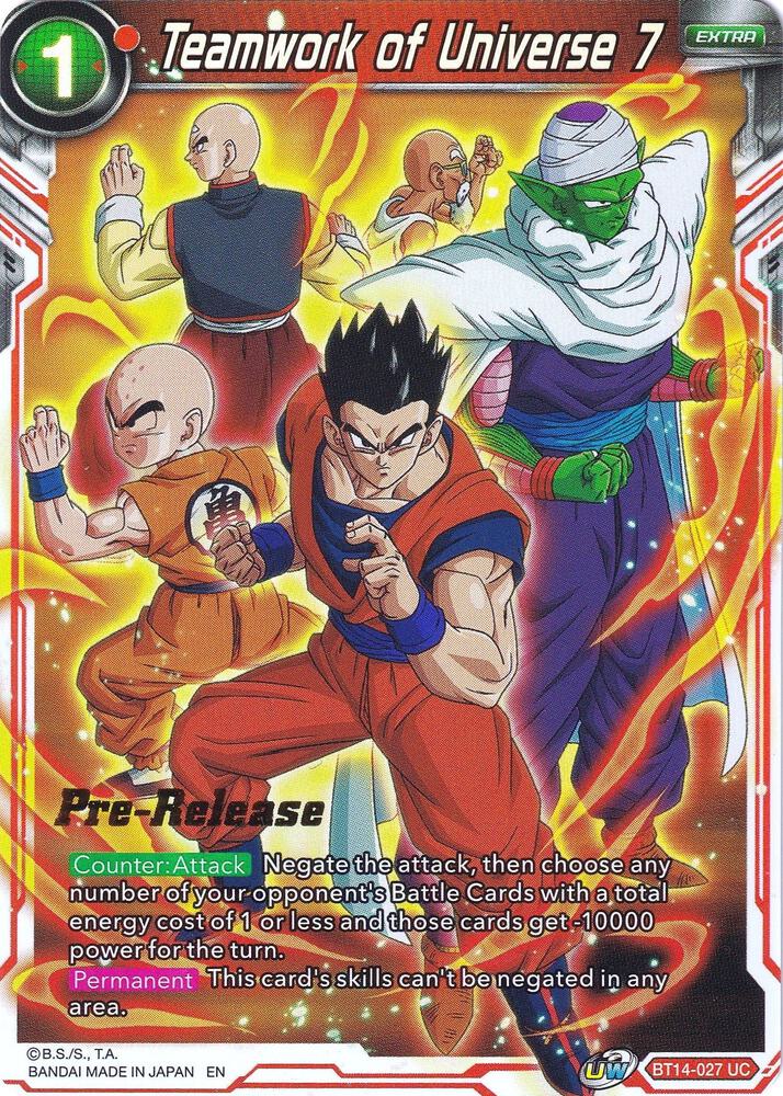 Teamwork of Universe 7 BT14-027 card from Cross Spirits Pre-Release Cards