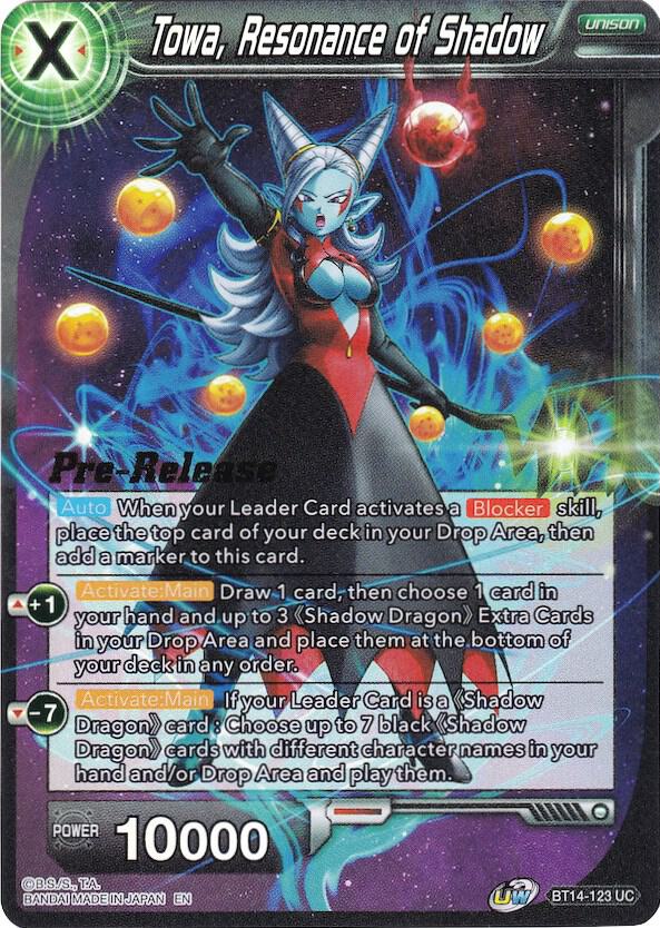 Towa, Resonance of Shadow BT14-123 card from Cross Spirits Pre-Release Cards