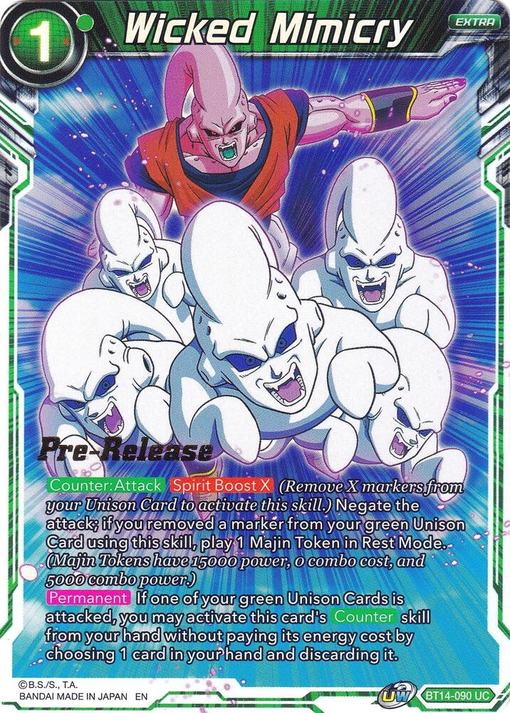 Wicked Mimicry BT14-090 card from Cross Spirits Pre-Release Cards