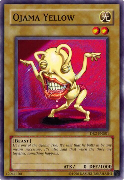 Ojama Yellow DR2-EN001 card from Dark Revelation Volume 2