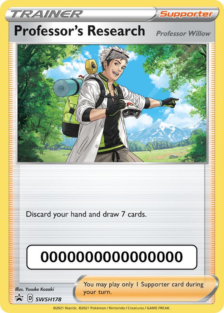 Professor's Research (with Pokemon Go Code) SWSH178 card from SWSH: Sword & Shield Promo Cards