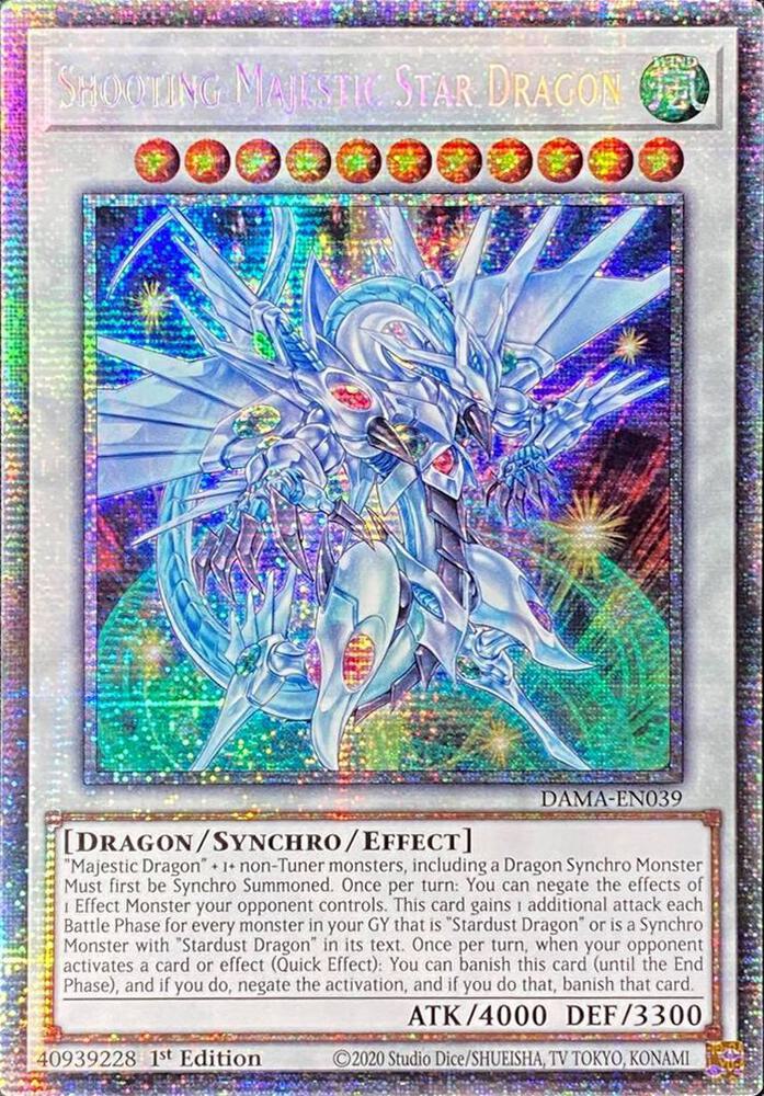 Shooting Majestic Star Dragon (Starlight Rare) DAMA-EN039 card from Dawn of Majesty