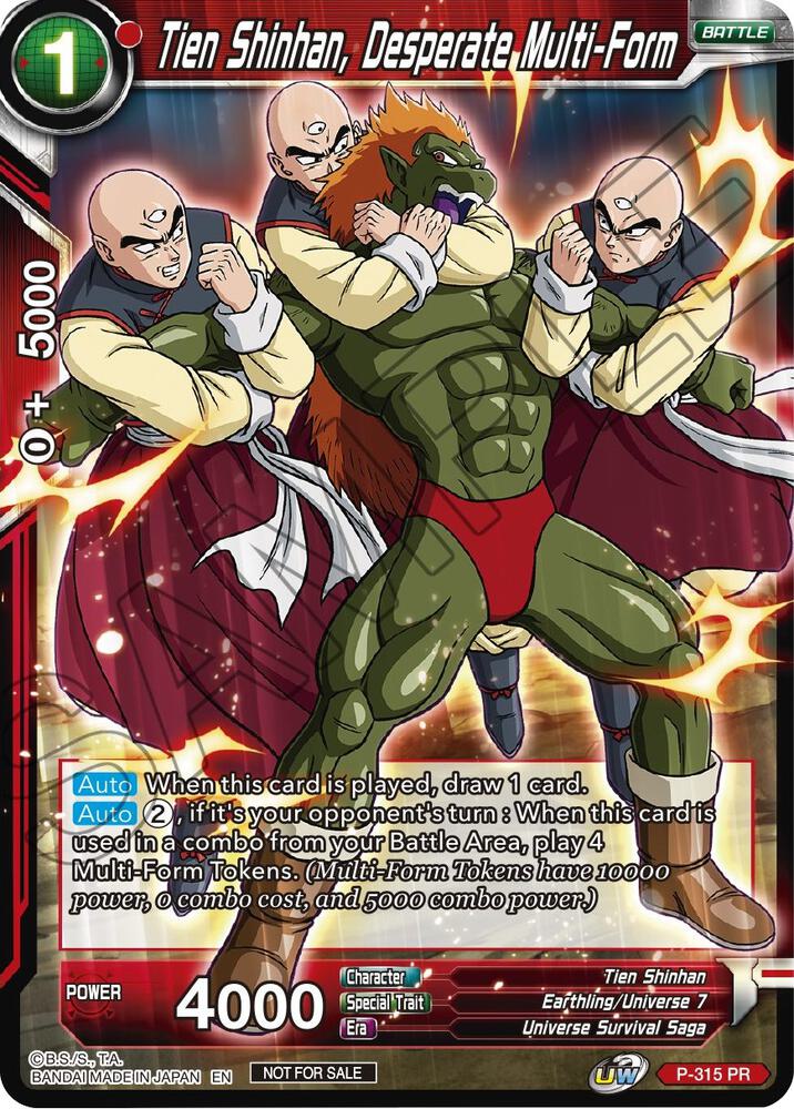Tien Shinhan, Desperate Multi-Form P-315 card from Tournament Promotion Cards