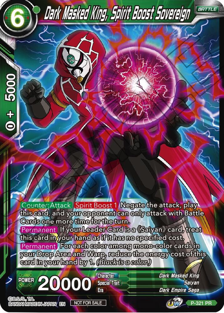 Dark Masked King, Spirit Boost Sovereign P-321 card from Tournament Promotion Cards