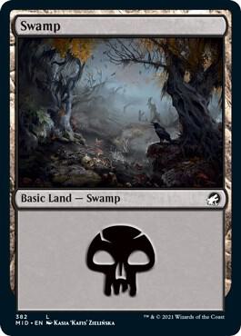 Swamp 382 card from Innistrad: Midnight Hunt