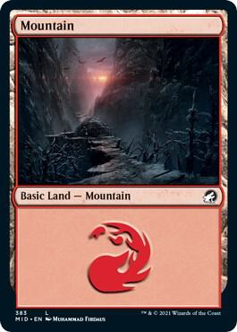 Mountain 383 card from Innistrad: Midnight Hunt