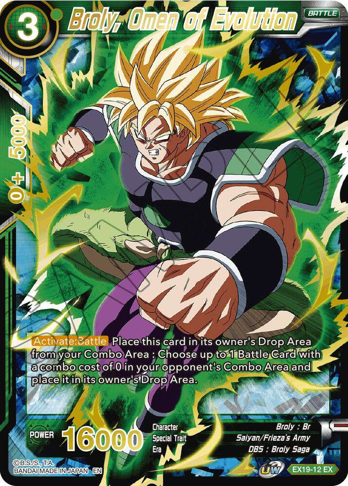 Broly, Omen of Evolution EX19-12 card from Special Anniversary Set 2021