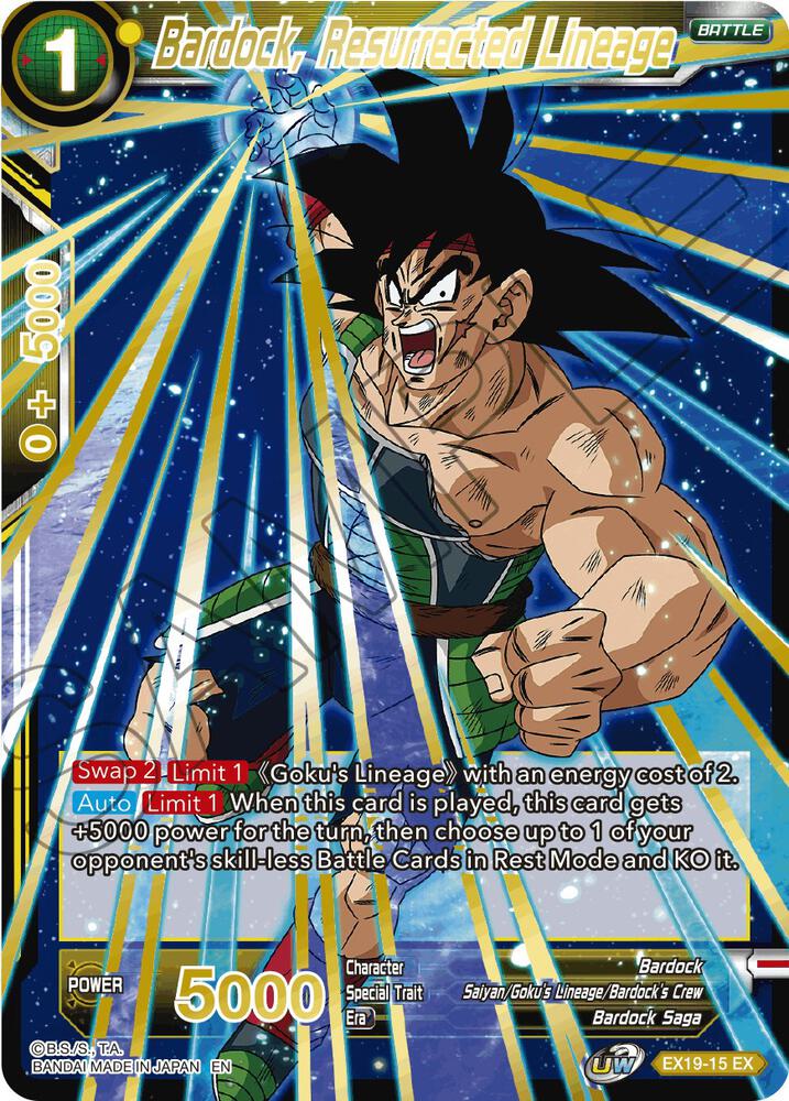 Bardock, Resurrected Lineage EX19-15 card from Special Anniversary Set 2021