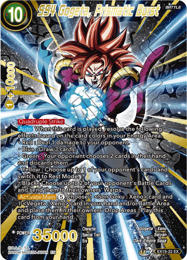 SS4 Gogeta, Prismatic Burst EX19-22 card from Special Anniversary Set 2021