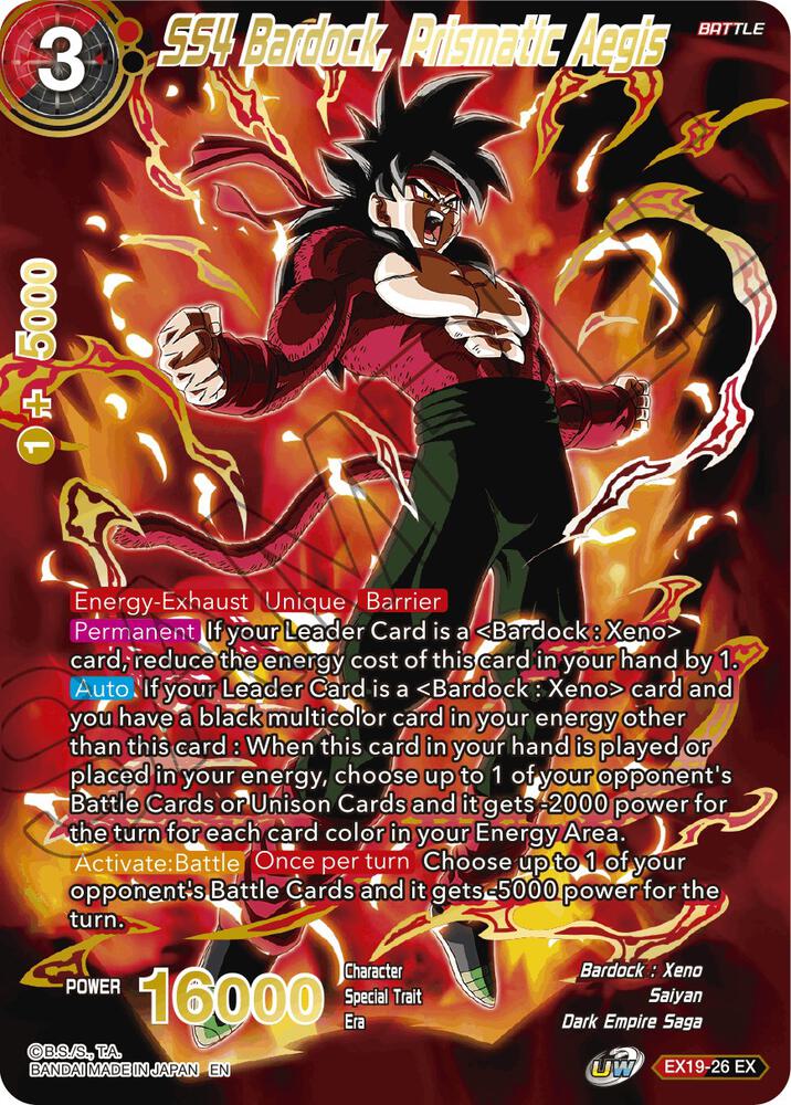 SS4 Bardock, Prismatic Aegis EX19-26 card from Special Anniversary Set 2021