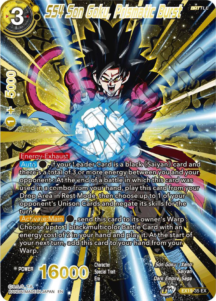 SS4 Son Goku, Prismatic Burst EX19-35 card from Special Anniversary Set 2021