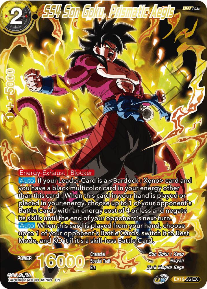 SS4 Son Goku, Prismatic Aegis EX19-36 card from Special Anniversary Set 2021