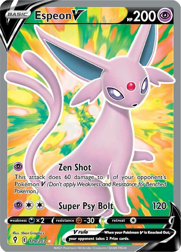 Espeon V (Full Art) 179/203 card from SWSH07: Evolving Skies
