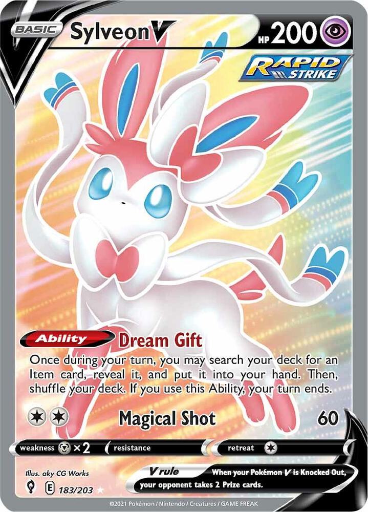 Sylveon V (Full Art) 183/203 card from SWSH07: Evolving Skies