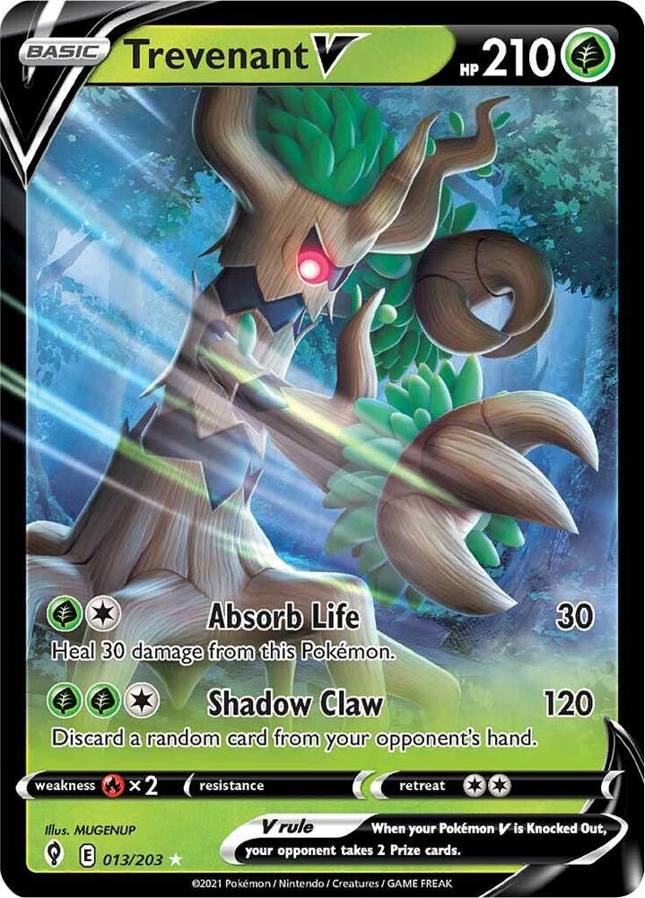 Trevenant V 013/203 card from SWSH07: Evolving Skies