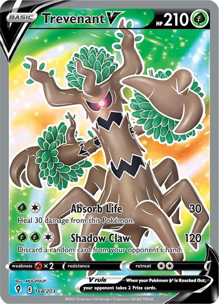 Trevenant V (Full Art) 168/203 card from SWSH07: Evolving Skies