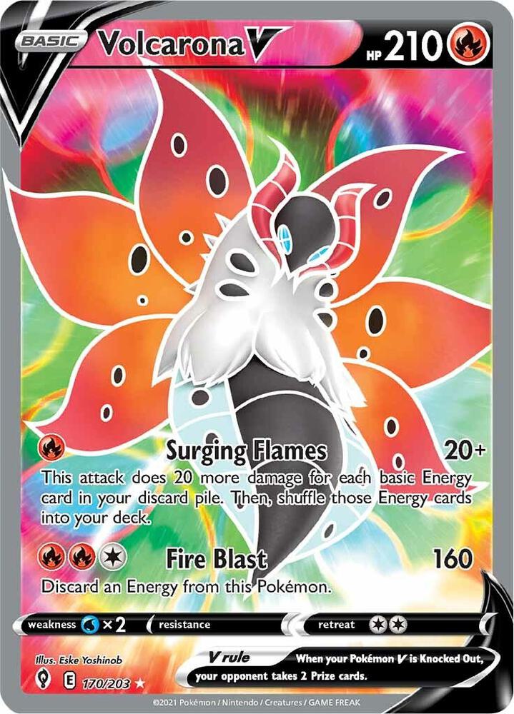 Volcarona V (Full Art) 170/203 card from SWSH07: Evolving Skies