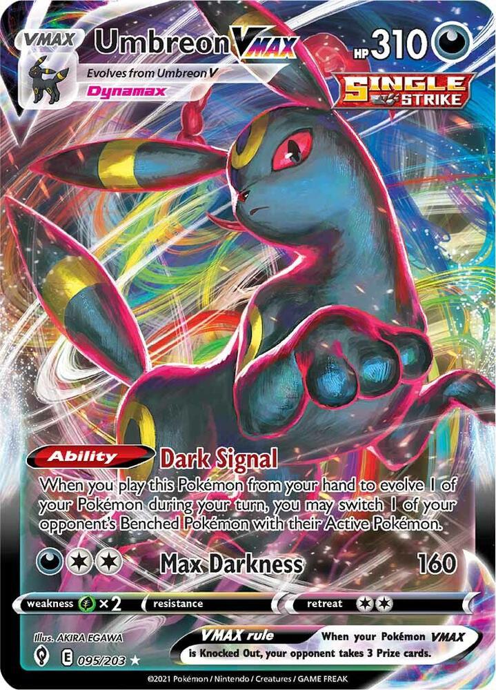 Umbreon VMAX 095/203 card from SWSH07: Evolving Skies