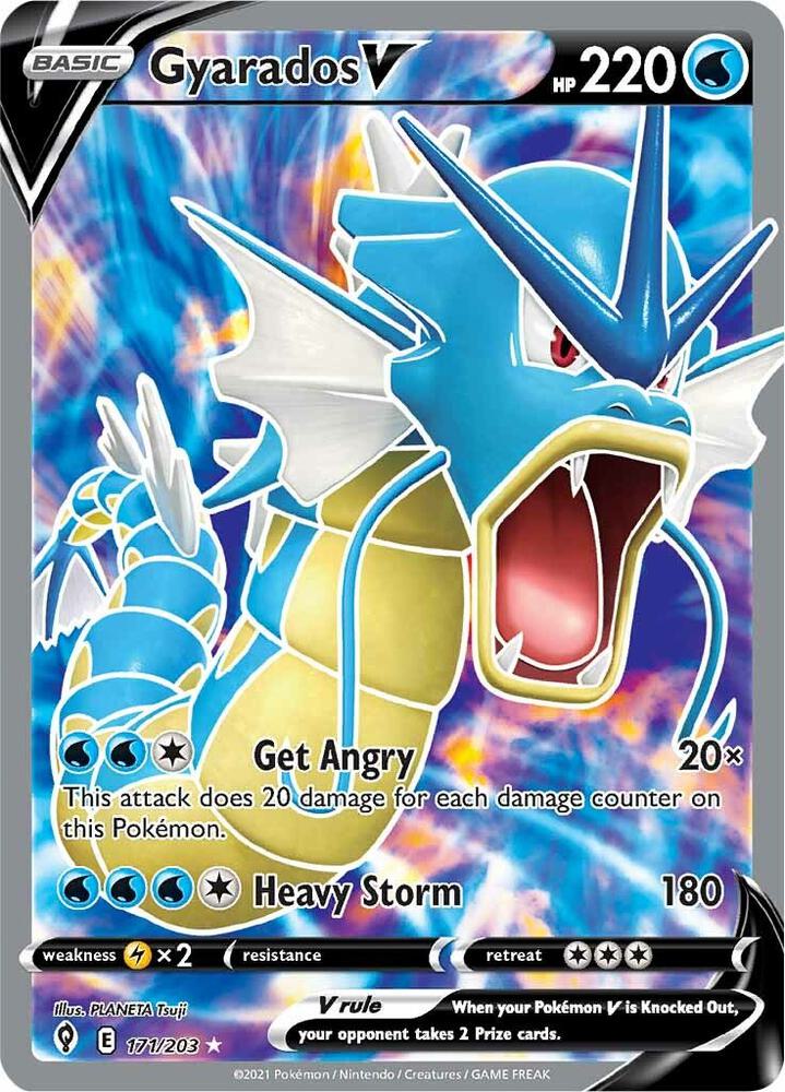 Gyarados V (Full Art) 171/203 card from SWSH07: Evolving Skies