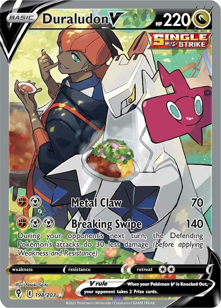Duraludon V (Alternate Full Art) 198/203 card from SWSH07: Evolving Skies