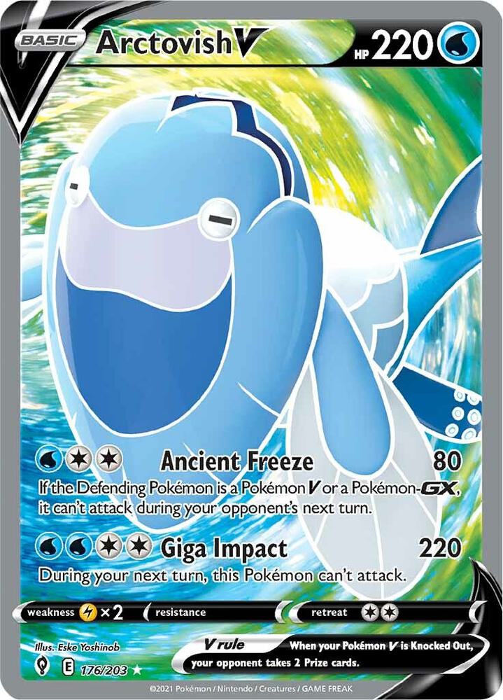 Arctovish V (Full Art) 176/203 card from SWSH07: Evolving Skies