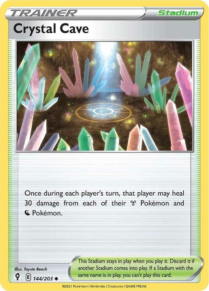 Crystal Cave 144/203 card from SWSH07: Evolving Skies