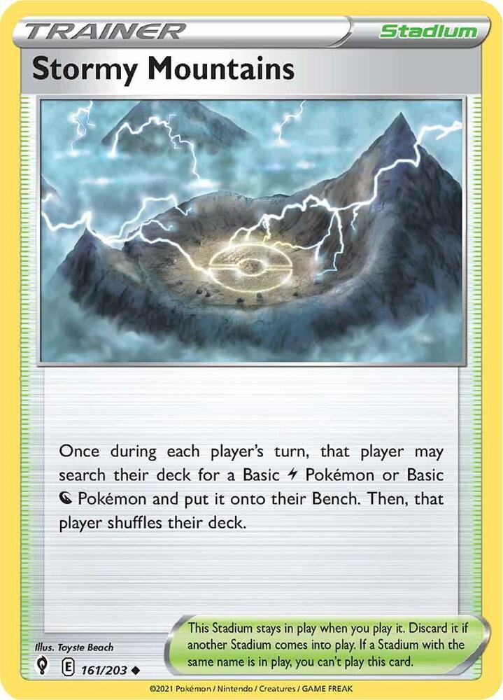 Stormy Mountains 161/203 card from SWSH07: Evolving Skies
