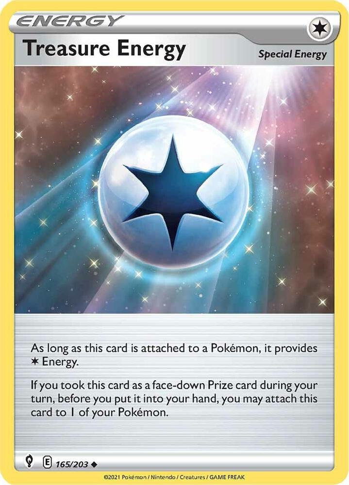 Treasure Energy 165/203 card from SWSH07: Evolving Skies