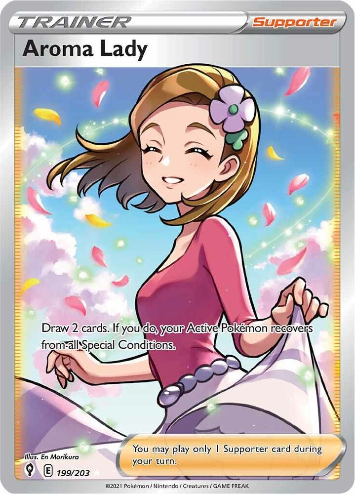Aroma Lady (Full Art) 199/203 card from SWSH07: Evolving Skies