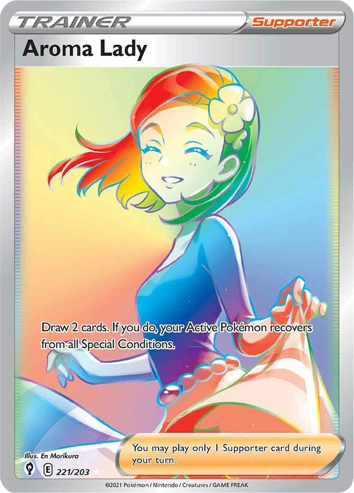 Aroma Lady (Secret) 221/203 card from SWSH07: Evolving Skies
