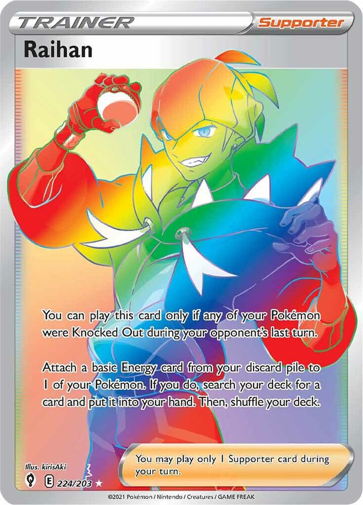 Raihan (Secret) 224/203 card from SWSH07: Evolving Skies