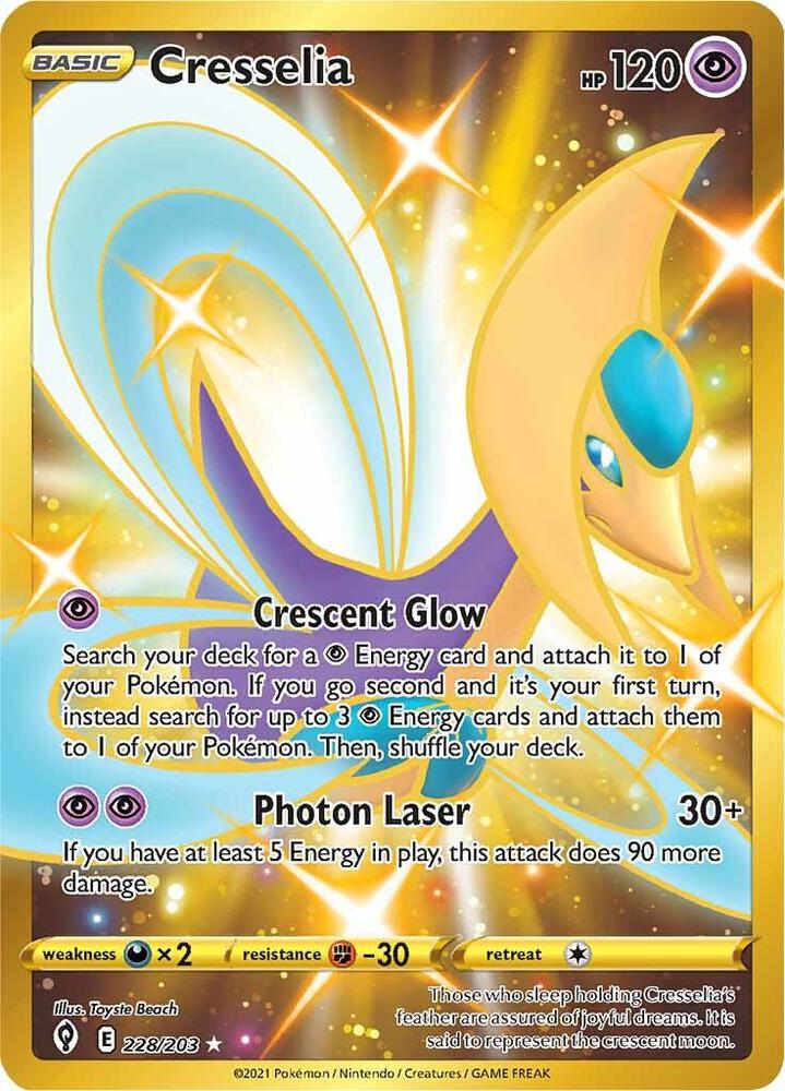 Cresselia (Secret) 228/203 card from SWSH07: Evolving Skies