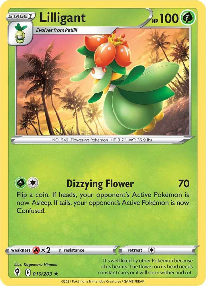 Lilligant 010/203 card from SWSH07: Evolving Skies