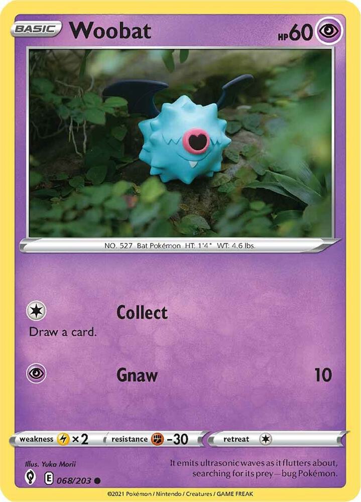 Woobat 068/203 card from SWSH07: Evolving Skies