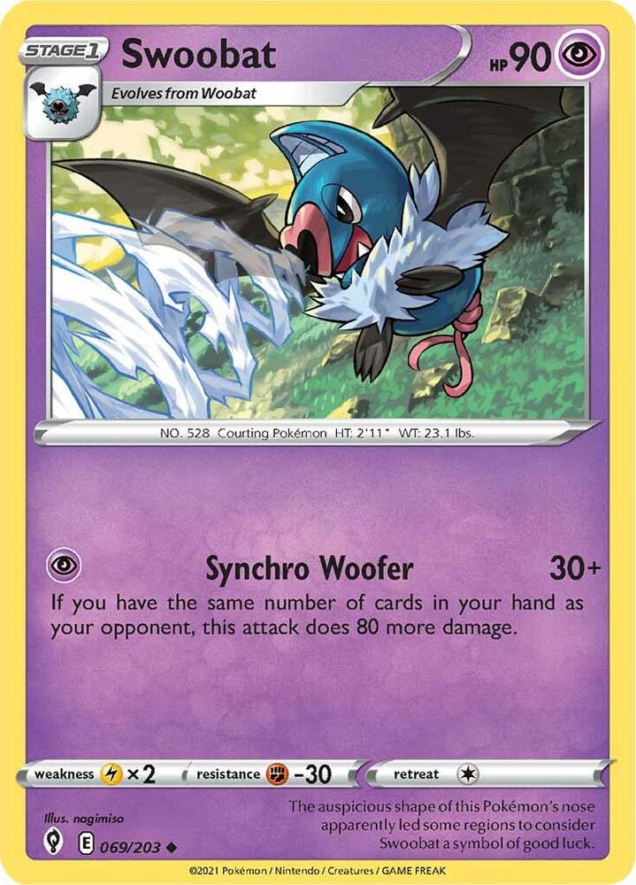 Swoobat 069/203 card from SWSH07: Evolving Skies