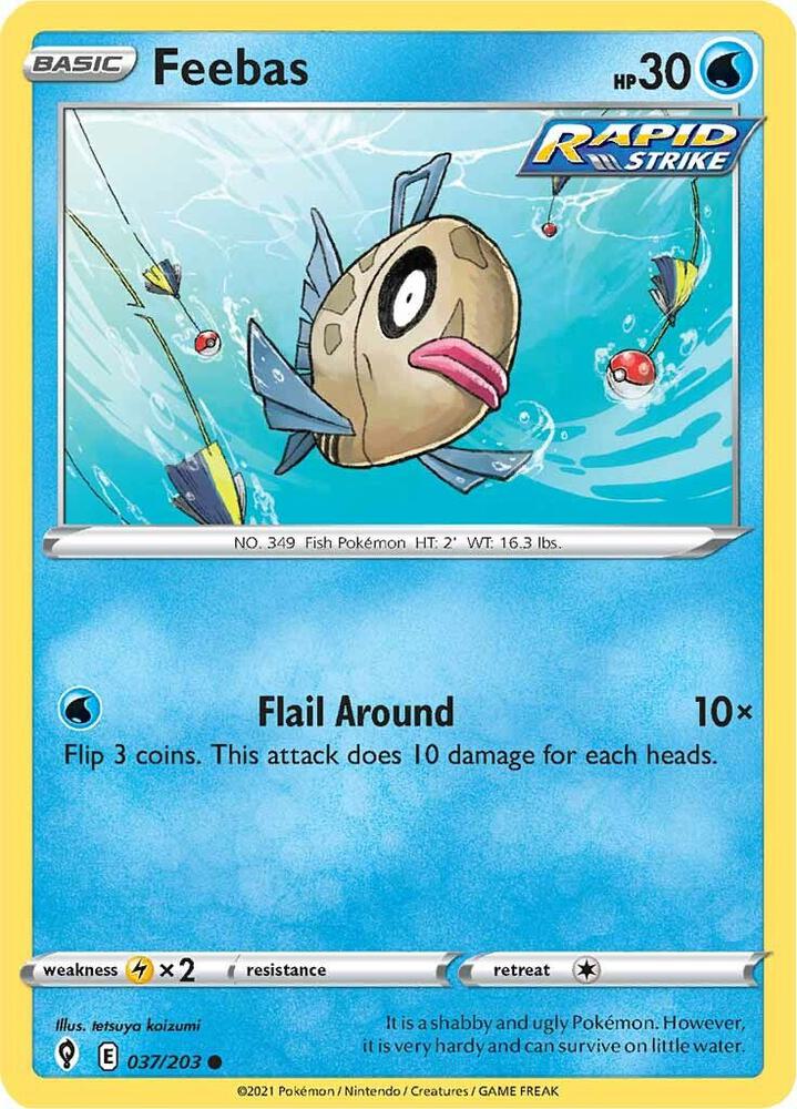 Feebas 037/203 card from SWSH07: Evolving Skies