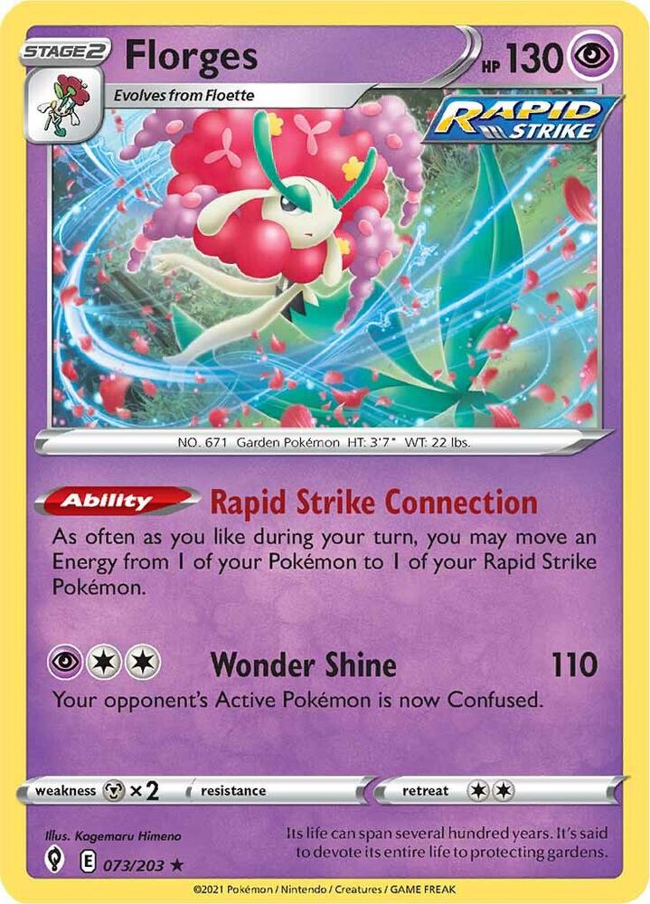Florges 073/203 card from SWSH07: Evolving Skies