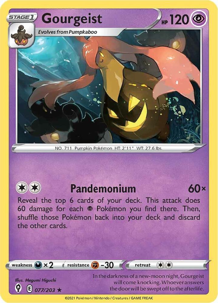 Gourgeist 077/203 card from SWSH07: Evolving Skies