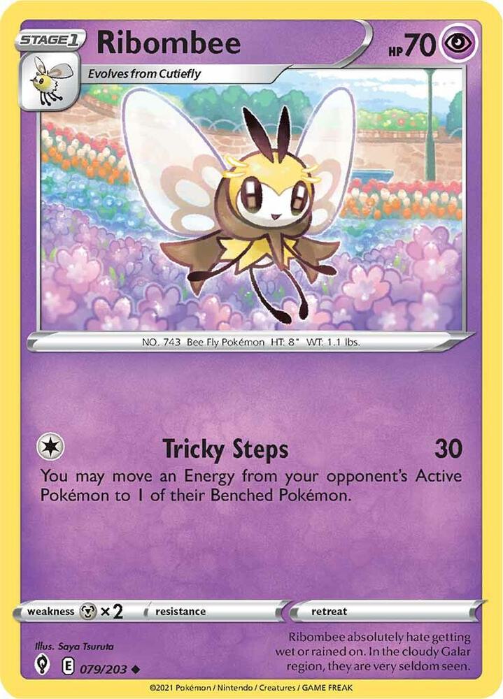 Ribombee 079/203 card from SWSH07: Evolving Skies