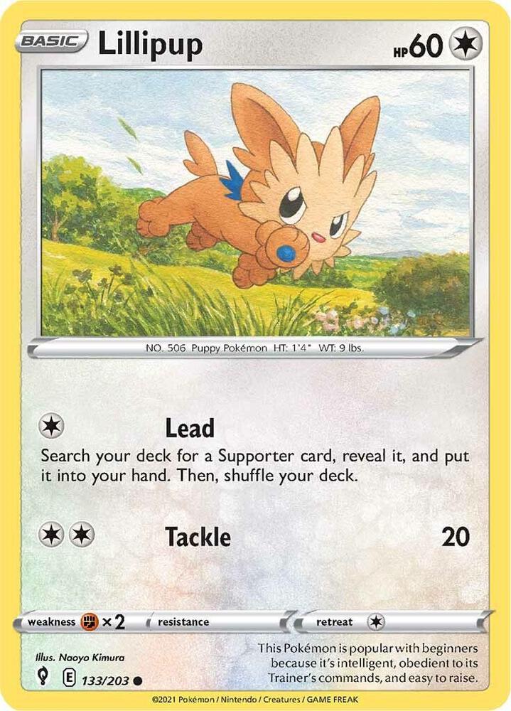 Lillipup 133/203 card from SWSH07: Evolving Skies